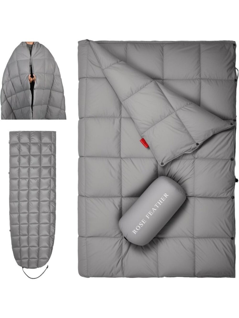 Lightweight Packable Down Camping Blanket - Warm Puffy Outdoor Quilt for Hiking